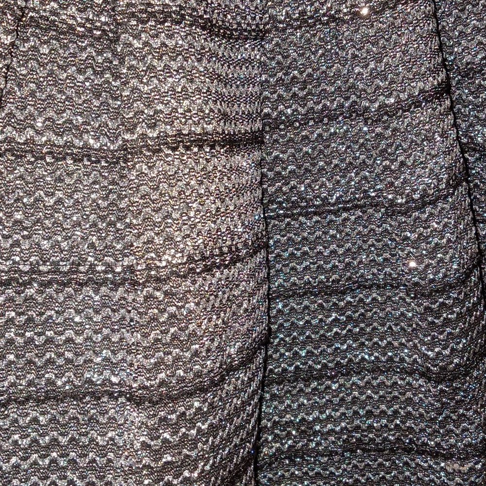 SOLD Anthropologie Ginger G metallic silver and black threading mini skirt - Picture 4 of 5